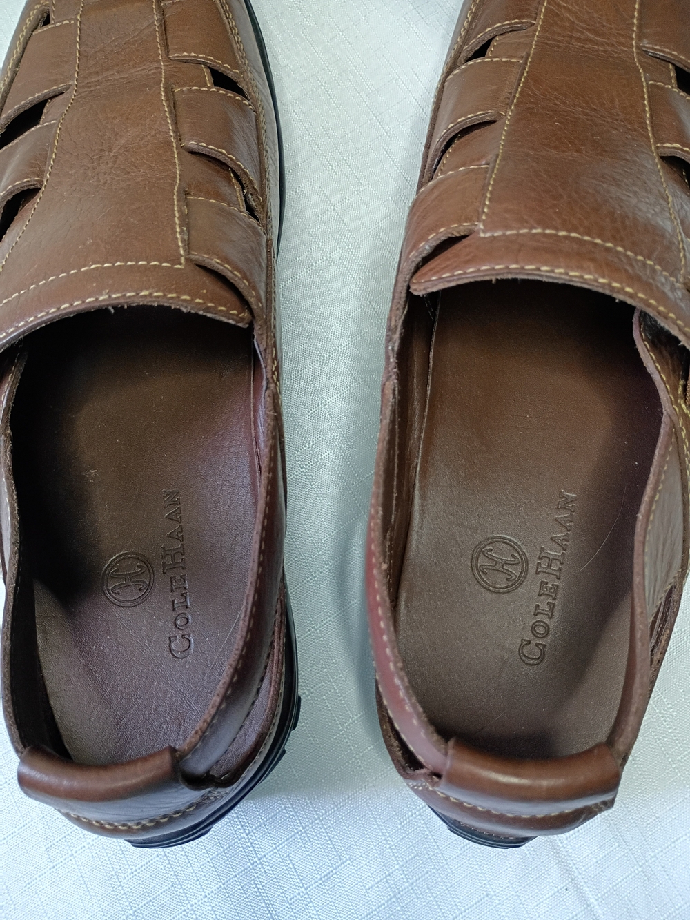 Cole Haan Tucker Sandals Men's Brown Leather Fisherman Slip-On Shoes Size 11.5 - Picture 5 of 13
